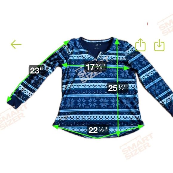 Nautica Pajama Set Women Med Blue Fair Isle Long Sleeve Microfleece Soft - Picture 9 of 9